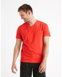 T-shirt col V 100% coton