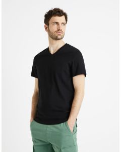 T-shirt col V 100% coton