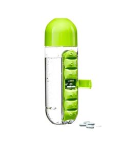 Pilulier Personnel,Bouteille d'eau à pilulier - Bouteille d'eau avec pilulier hebdomadaire, Compartiment pour pilulier 7 Jours[1111]