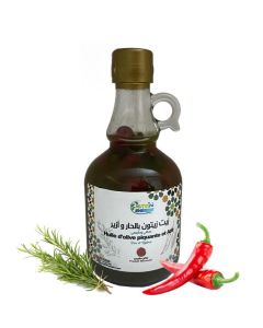 Huile d'olive au Romarin et au piment rouge 100 % Pure et Naturelle