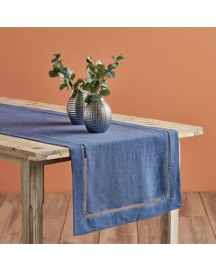 Chemin de table (50x150)- Eva - Bleu foncé