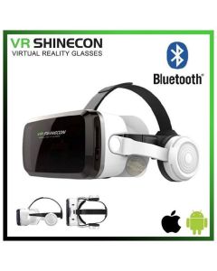 VR SHINECON Lunettes de Réalité Virtuelle 3D G04BS avec Casque Bluetooth – Compatibles Smartphones 3,5 à 7 pouces