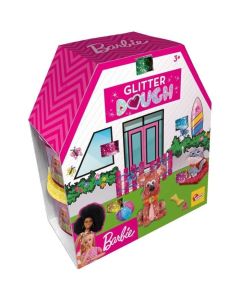 Pâte à modeler - BARBIE - Multipack 5 Pots - Pâte à paillettes - Moules en forme de cœur - Créativité