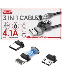 Cable de chargeur Micro USB Type IPhone de charge rapid 3.4A 1000mm  compatible avec ios