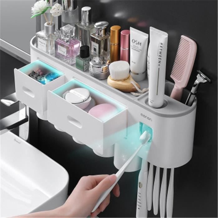 Accessoires salle de bain,Distributeur automatique de dentifrice de porte  brosse à dents inversé par adsorption - Type 4pcs black sur marjanemall aux  meilleurs prix au Maroc