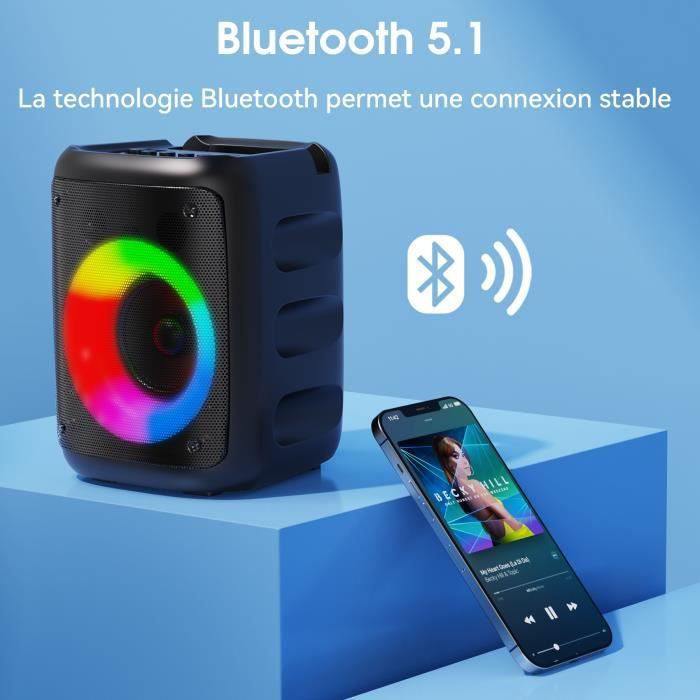 Enceinte sans fil GENERIQUE Enceinte Bluetooth Portable, Enceinte Bluetooth  Waterproof IPX6 360° HD Stéréo, Haut-Parleur Bluetooth 5.0 sans Fil 12W  Autonomie 12H Mains Libres