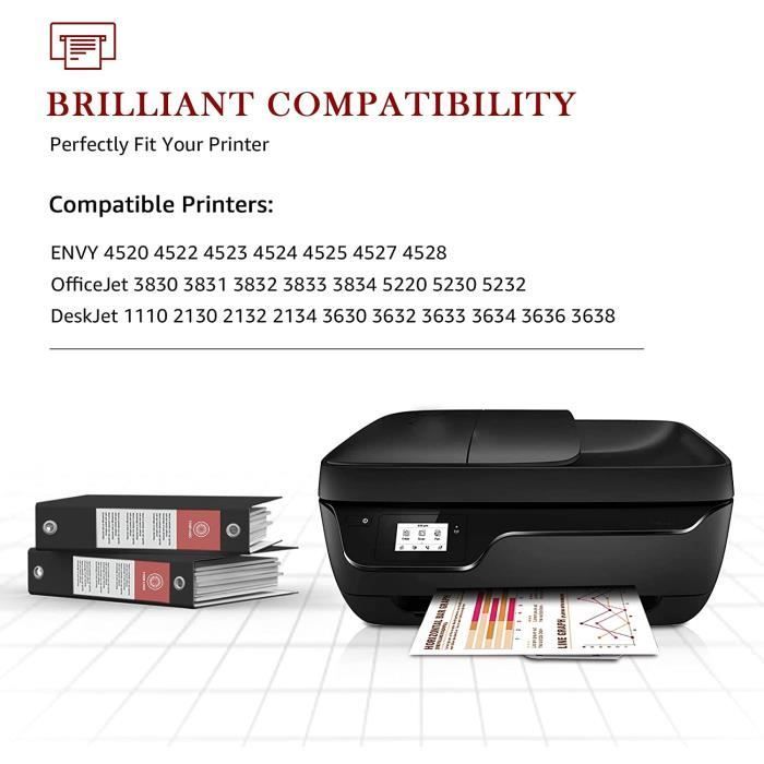 Compatible HP 302XL Cartouche d'encre grande capacité pour HP DeskJet 2130  3630, HP OfficeJet 3830 4650, HP Envy 4520 5220
