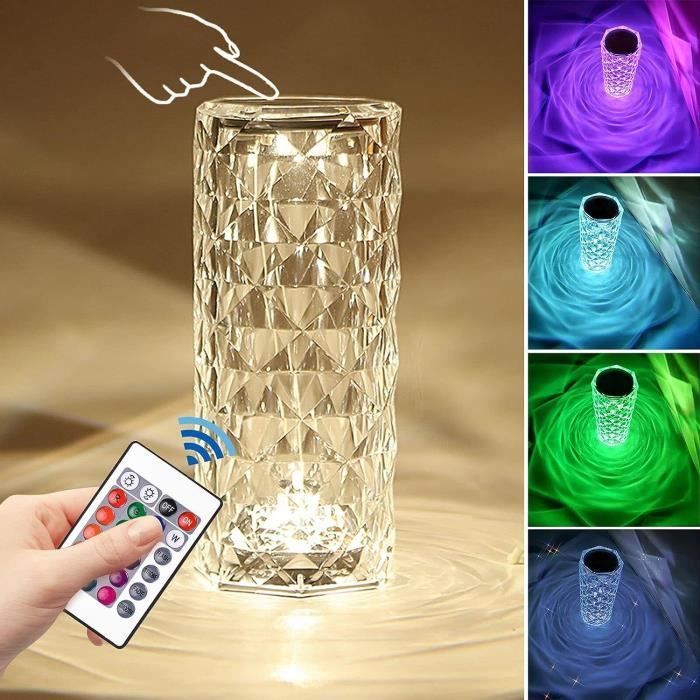 Acheter Lampe de bureau en diamant en cristal, lumière de couleur