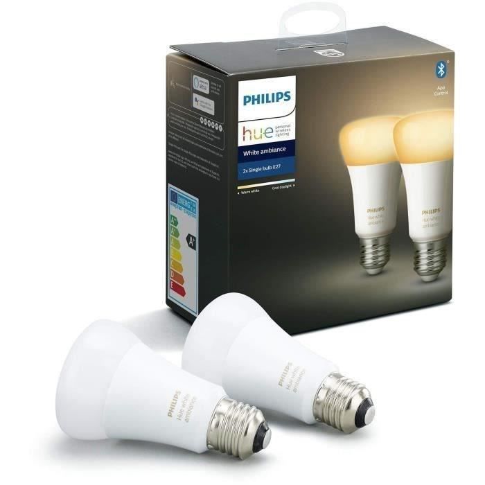 Philips Hue White, ampoule LED connectée E27, équivalent 75W, 1100