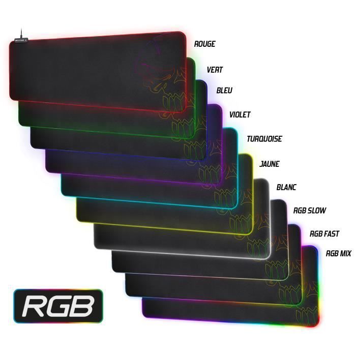RGB Tapis de Souris Gaming, LED Lumineuse Tapis de Souris,Surface