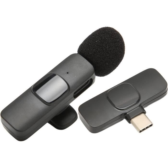 Microphone Lavalier Sans Fil Usb C, Clip Sans Fil Sur Microphone Afh K8  Stable Pour Téléphone[