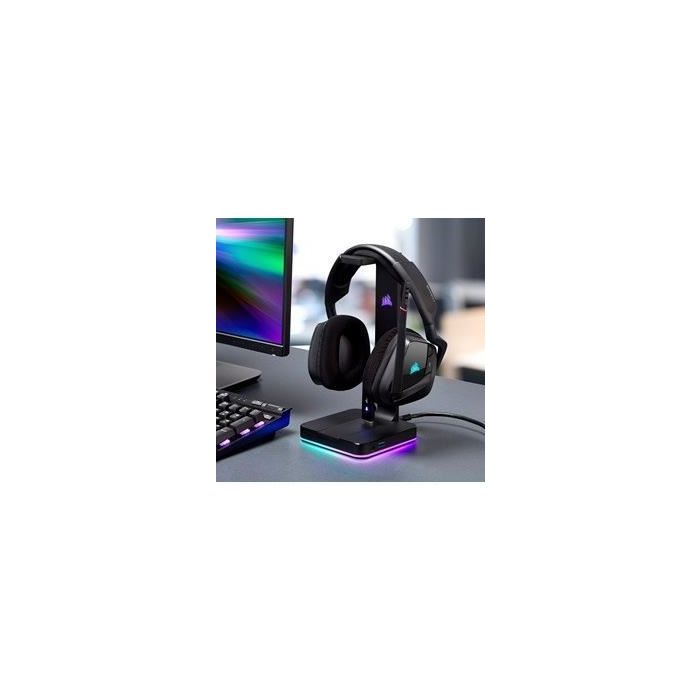 CORSAIR Support pour casque Gaming Premium - 7.1 Son surround - ST100 RVB  (CA-9011167-EU)
