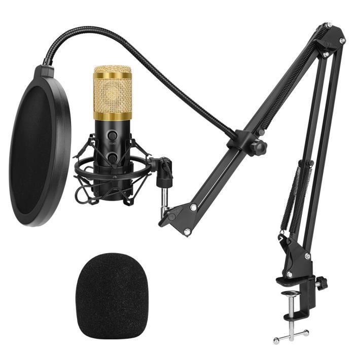 Microphone,Microphone USB E20 PC, micro avec bras Ring Light de 6 pouces,  Kit de Studio