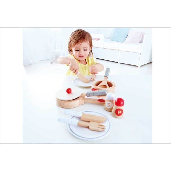 Dinette en bois blanche Hape pour enfants de 3 ans et plus