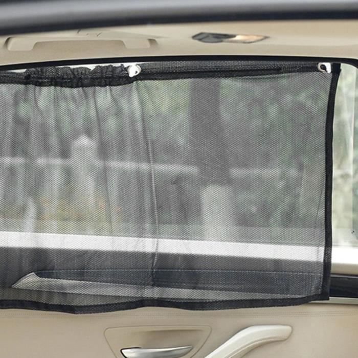 Rideau pare-soleil de voiture en maille Nylon 70x42cm, 2 pièces, Protection  UV noire, accessoires automobile