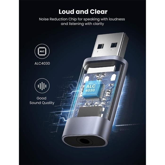 Ugreen Adaptateur USB-A vers Port Jack audio 3.5mm Clés USB UGREEN