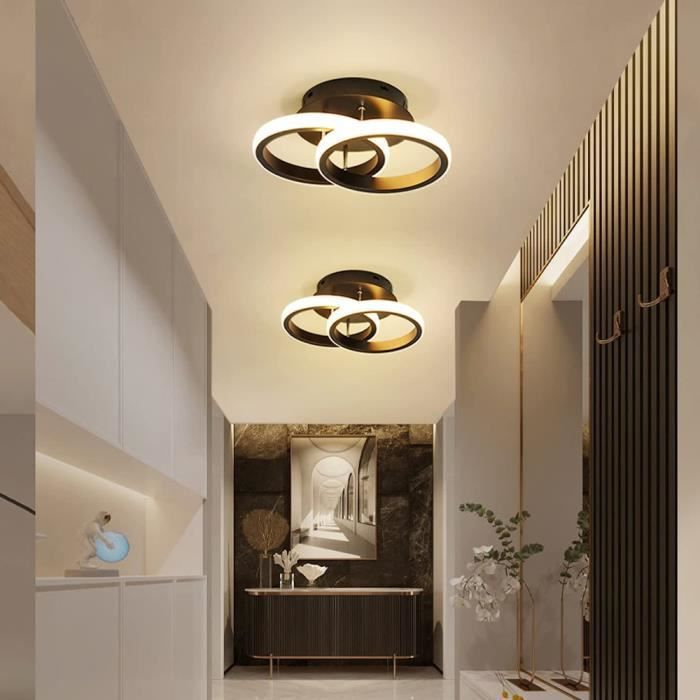 Plafonnier LED à détecteur de mouvement moderne 18W Blanc Chaud Lampe de  Plafond avec activé par le mouvement pour escalier,couloir