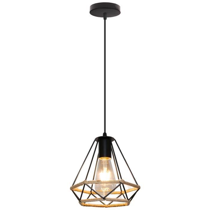 Lampe suspension suspension lampe salon lampe salle à manger lampe cuisine,  métal chanvre marron, E27, D