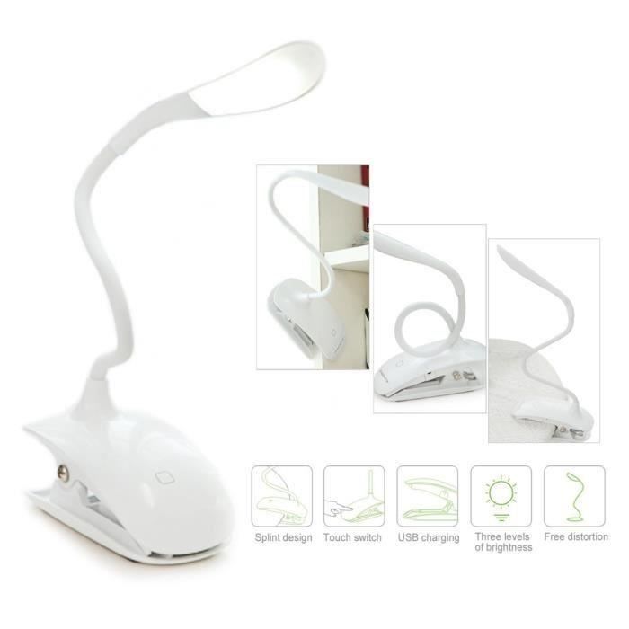 Monx - Lampe de lecture USB rechargeable sans fil avec pince - Dimmable -  Ajustable 