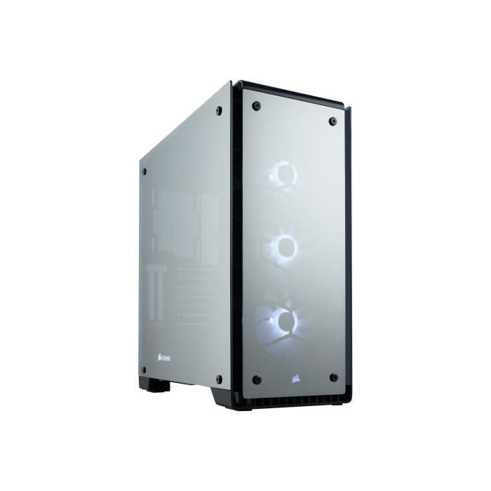 CORSAIR Boitier PC Crystal Series 570X RGB Mirror Black Tempered Glass,  Premium ATX Mid Tower Case (