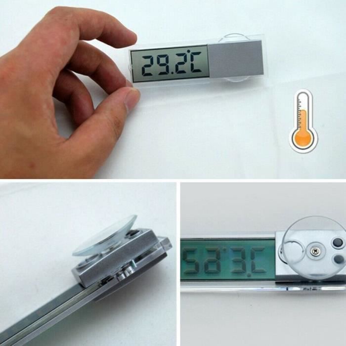 Thermomètre numérique LCD pour voiture, appareil électronique  multifonctionnel adapté à toutes les voitures