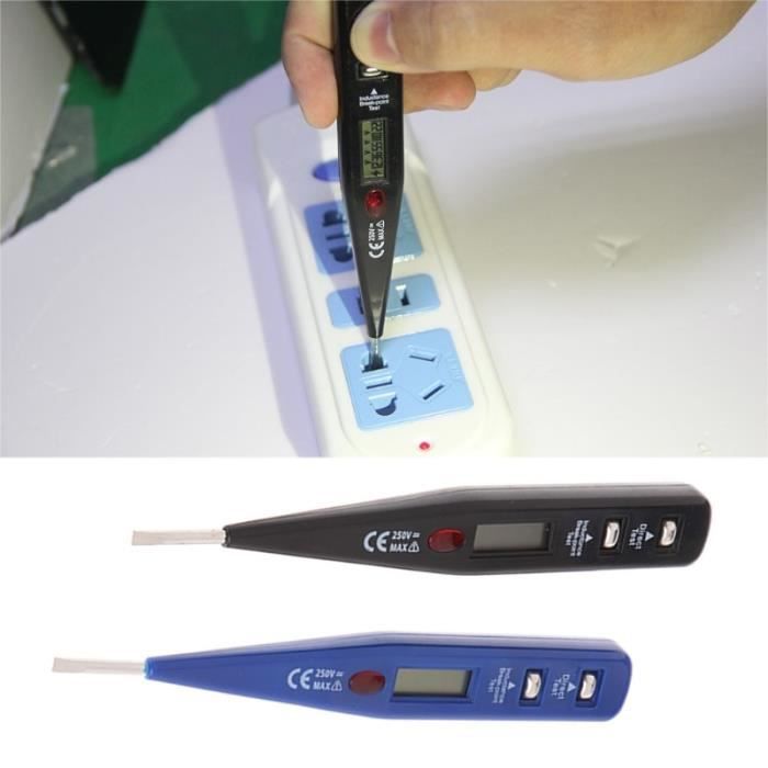Voltmètre numérique 12-250V AC DC, stylo testeur électrique, détecteur  d'inductance, capteur Blue