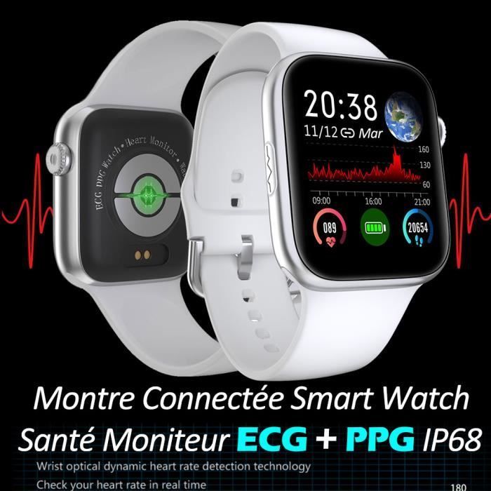 Montre Connectée Femme Smartwatch Homme ECG PPG BLE4 IP68 Alliage