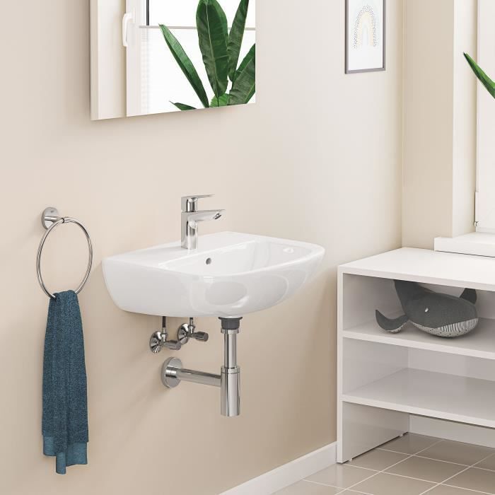 Mitigeur lavabo salle de bains - GROHE - Monotrou - Chromé - Economie d'eau