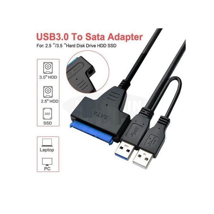 Câble adaptateur HDD Usb 3.0 vers SATA : Branchez Disque SATA en un clin  d'œil