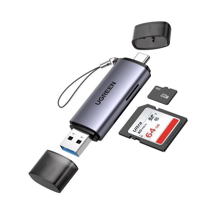 Lecteur de Carte SD USB 3.0 2 en 1, concentrateur d'adaptateur de