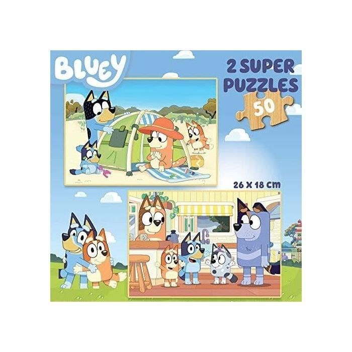 Puzzle en bois Bluey EDUCA - 50 pièces - Dessins animés et BD - Pour enfants  de 4 ans