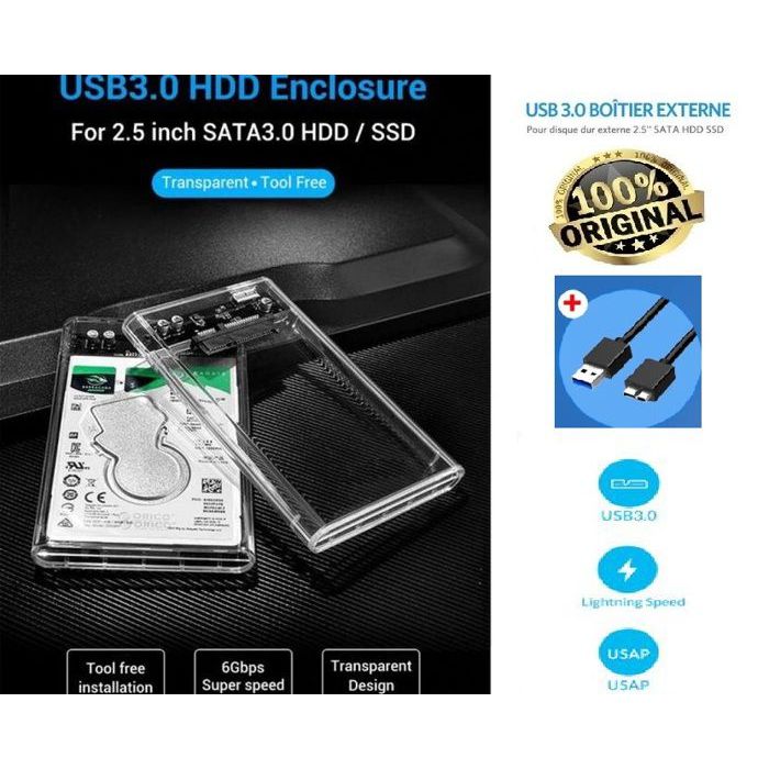 Boitier disque dur externe USB 3.0 pour SSD mSATA => Livraison 3h
