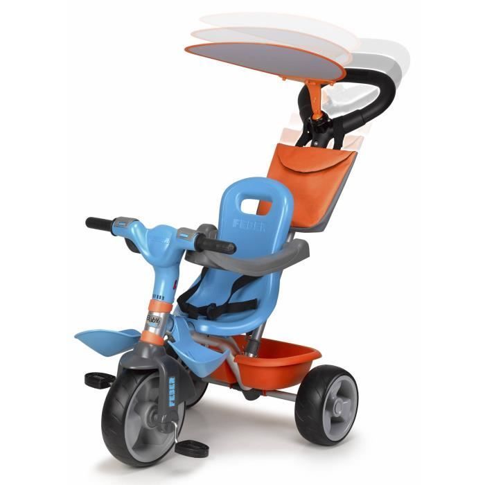 Tricycle Baby Plus Music - bleu et orange - FEBER sur marjanemall