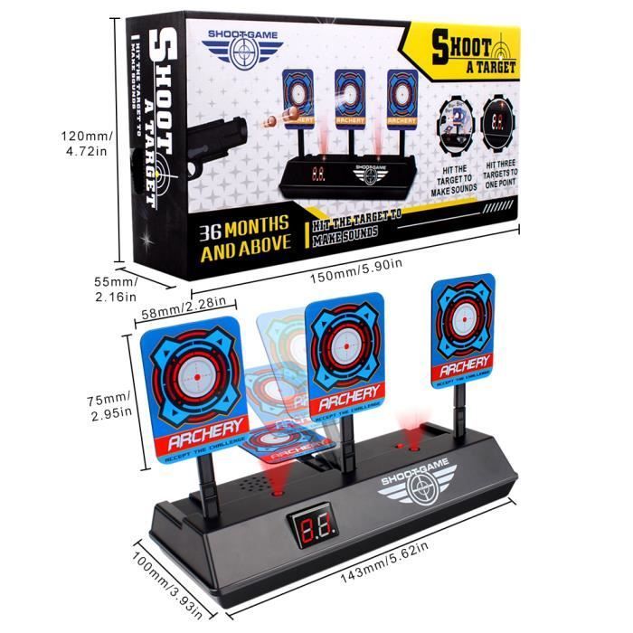 Kit Gilet Tactique avec cible électronique et balles recharge PR Nerf  N-Strike Elite/Mega jouet