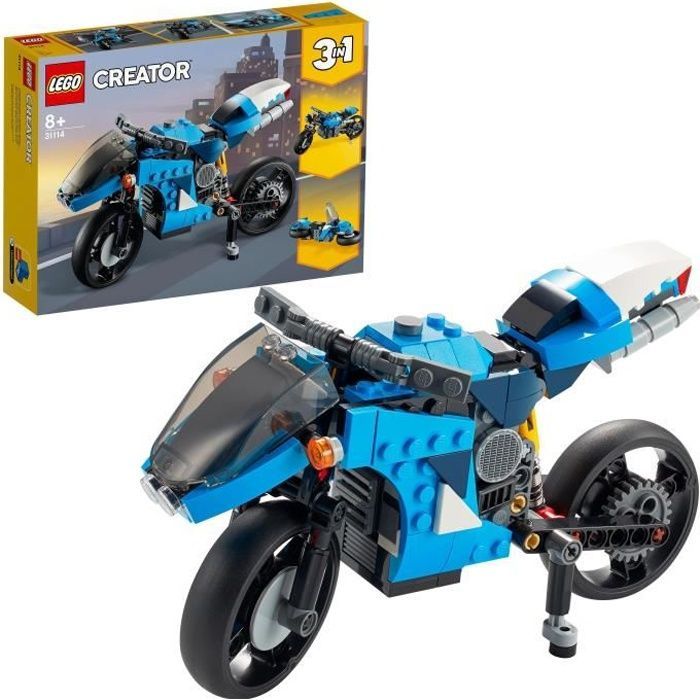 LEGO® Creator 3-en-1 31114 La Super Moto, Jouet de Construction