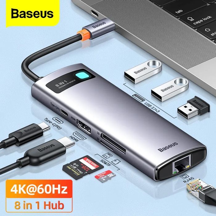 Baseus – Hub USB C vers HDMI, Station d'accueil USB 3.0 pour