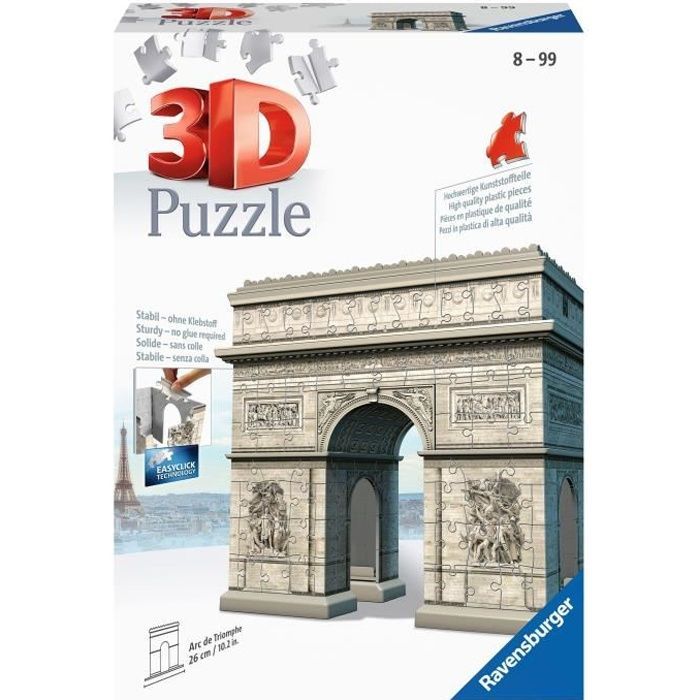 Puzzle 3D Arc de Triomphe - Ravensburger - Monument 216 pièces