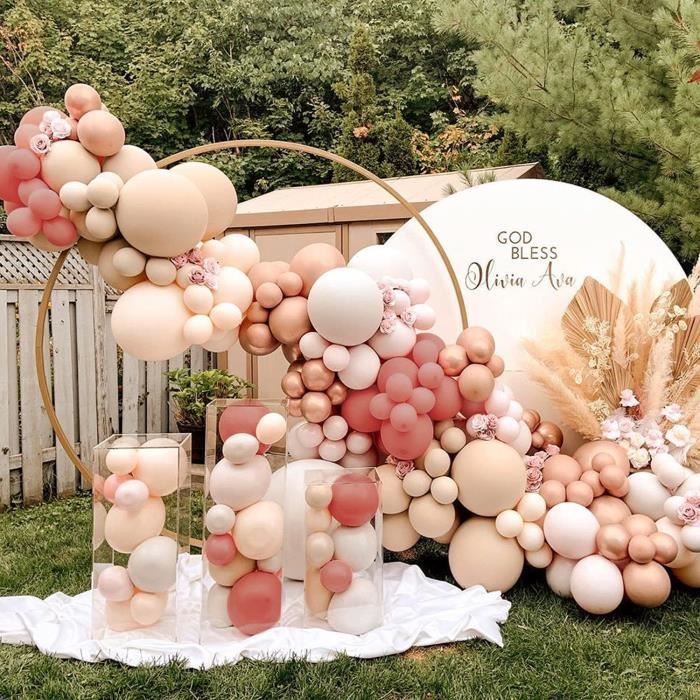 DAMILY® Arche Ballon Rose 144 Pièces Kit Guirlande Ballons Décoration de  fête pour Anniversaire Fille