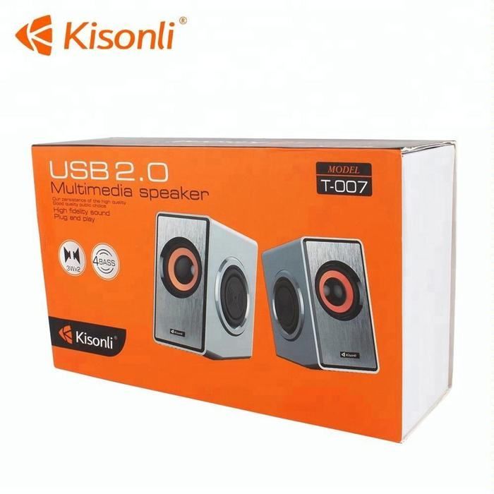 Kisonli Haut parleur D'ORDINATEUR stereo filaire prise USB 2.0 pour  ordinateur portable/bureau, MP3 et autres appareils audio