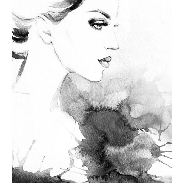 Tableau déco portrait femme branche - noir et blanc - Tableau Deco