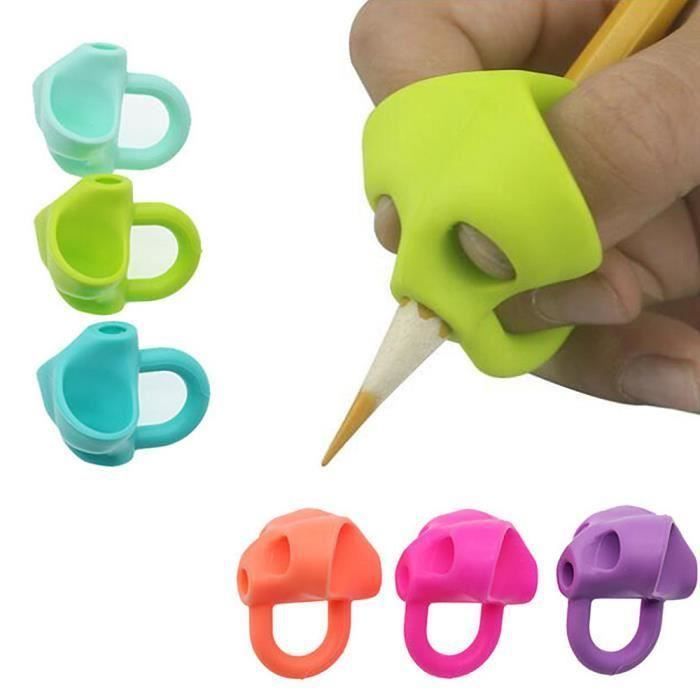 Guide des doigts d'enfant, 8 pièces poignées multicolores Aide à l'écriture  ergonomique au crayon pour les enfants adultes et les besoins spéciaux  Qxuan