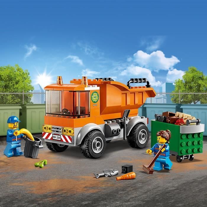 LEGO® City 60220 Le camion de poubelle, Jouet Véhicule avec 2 Mini