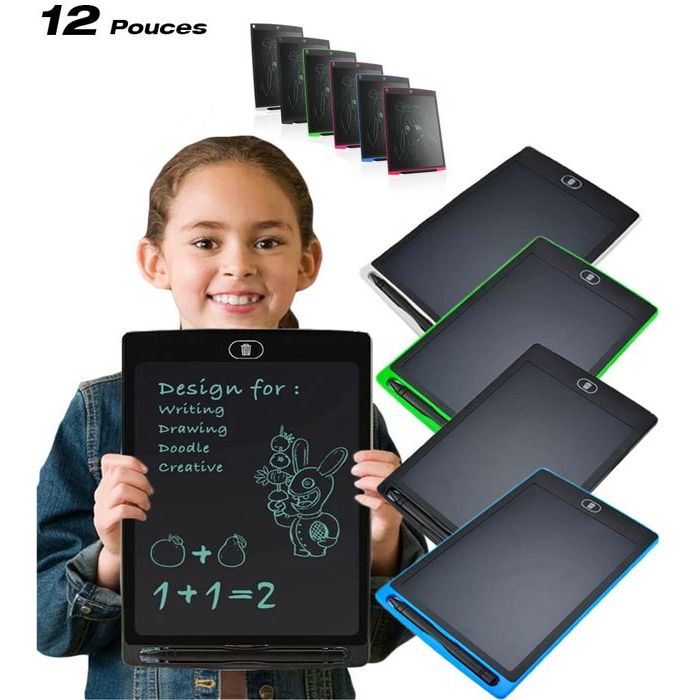 Tablette D'écriture de 12 Pouces Tablette Manuscrite Tablet à Dessin  Numérique Tablette Électronique Tablet - le Noir