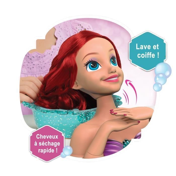 Disney Princesses - Tête à Coiffer Deluxe - Spa Ariel - Jouet