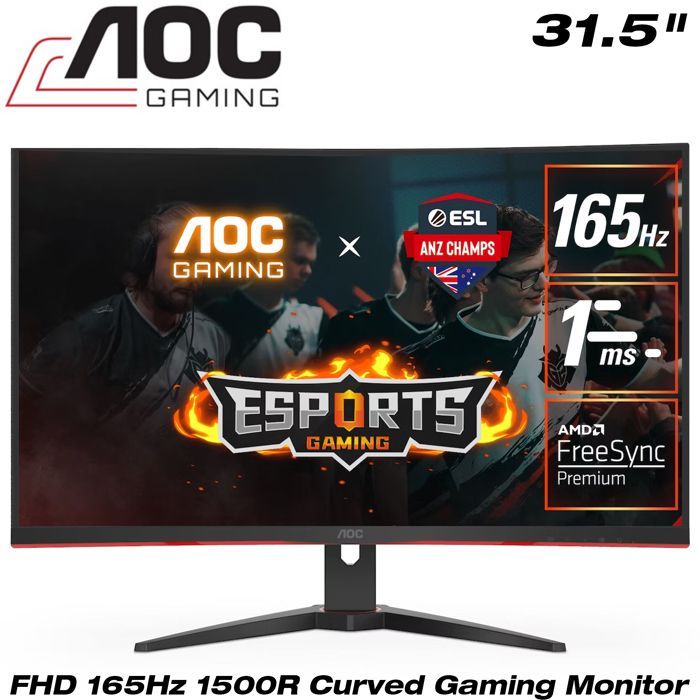 Ecran Gaming Curved VA HDR Monitor AOC C32G2E 31.5 pouce FreeSync Premium  1ms165Hz Mode
