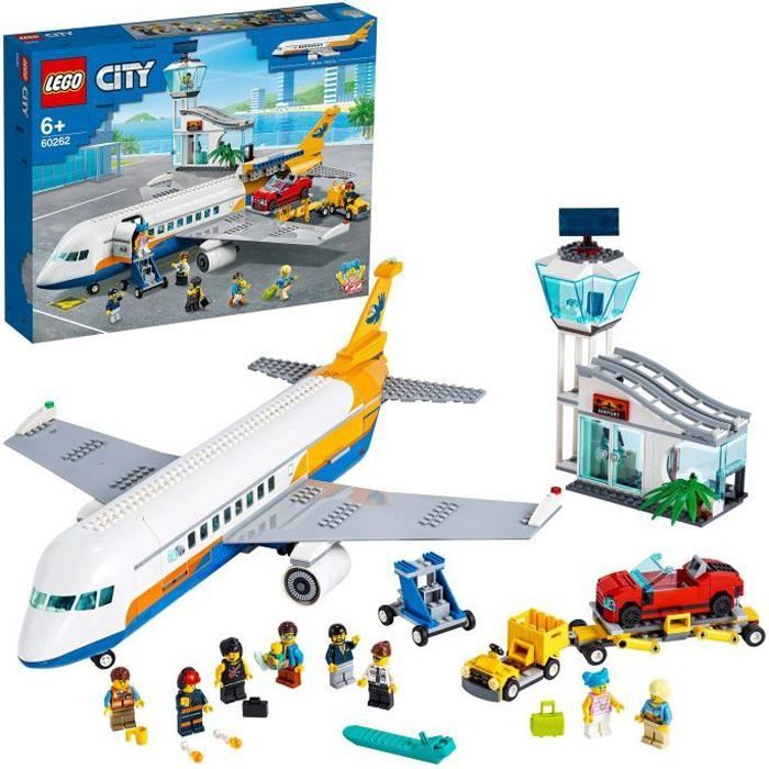 LEGO® City 60262 L'Avion de Passagers, Jouet Aéroport, Figurine Pilote,  Avion de Ligne LEGO, Voiture, Jouet Avion, Enfants 6 Ans sur marjanemall  aux meilleurs prix au Maroc