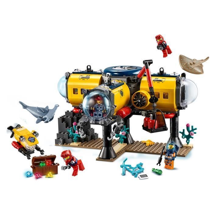 LEGO® City 60265 La Base d'Exploration Océanique, Jouet Sous Marin,  Maquette, Figurine Animaux Marins, Jouet Grue et Drone sur marjanemall aux  meilleurs prix au Maroc