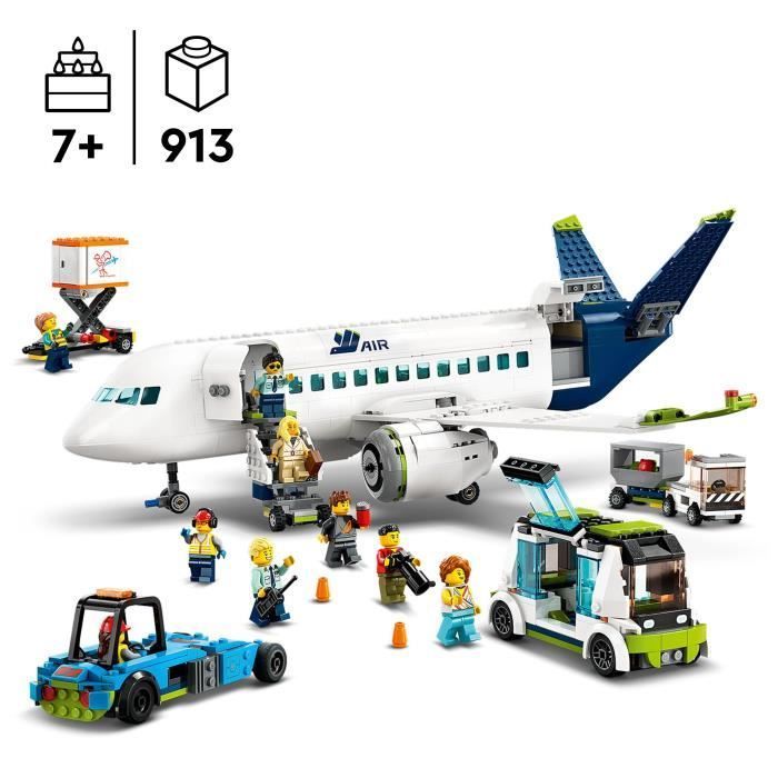 LEGO® City 60367 L'Avion de Ligne, Jouet avec Bus de l'Aéroport