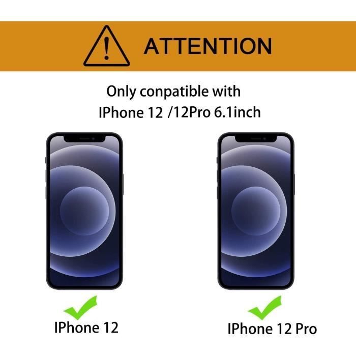 2 pièces]verre trempé pour iphone 12 iphone 12 pro 6.1