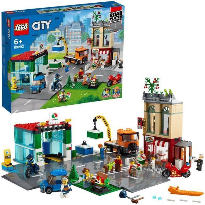 LEGO® City 60292 Le Centre-Ville, Jouet de Restaurant, avec Voiture, Vélo  et Camion, Plaque de Route LEGO, et Minifigurines sur marjanemall aux  meilleurs prix au Maroc